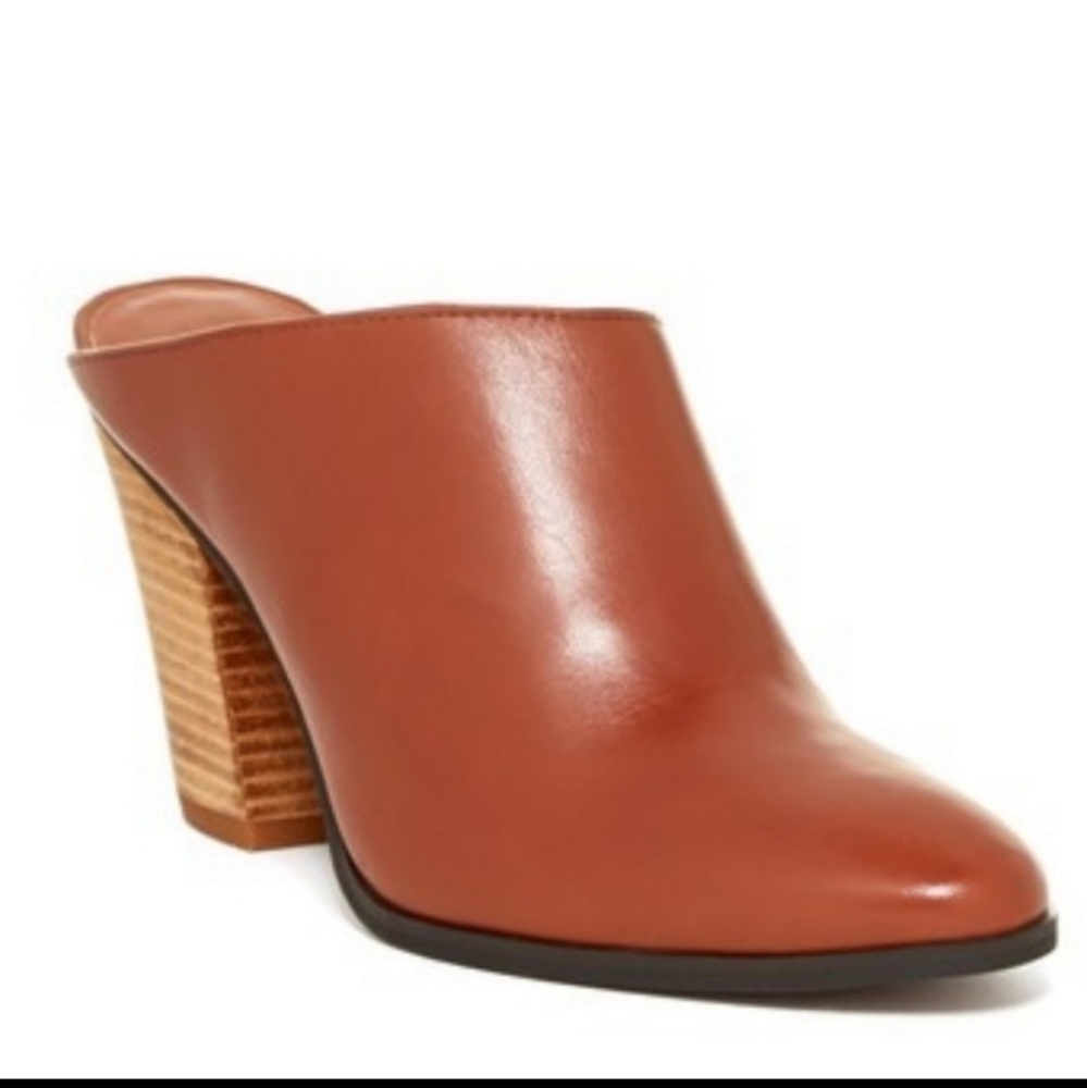 Kate Spade Saturday Leather Brown Mules Heels